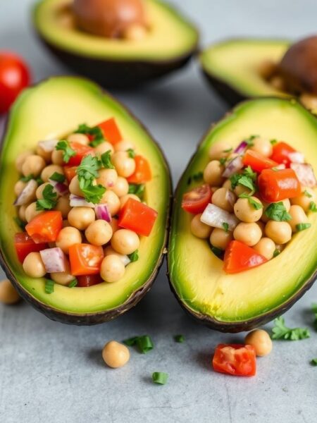 Chickpea Salad-Stuffed Avocados
