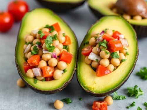 Chickpea Salad-Stuffed Avocados