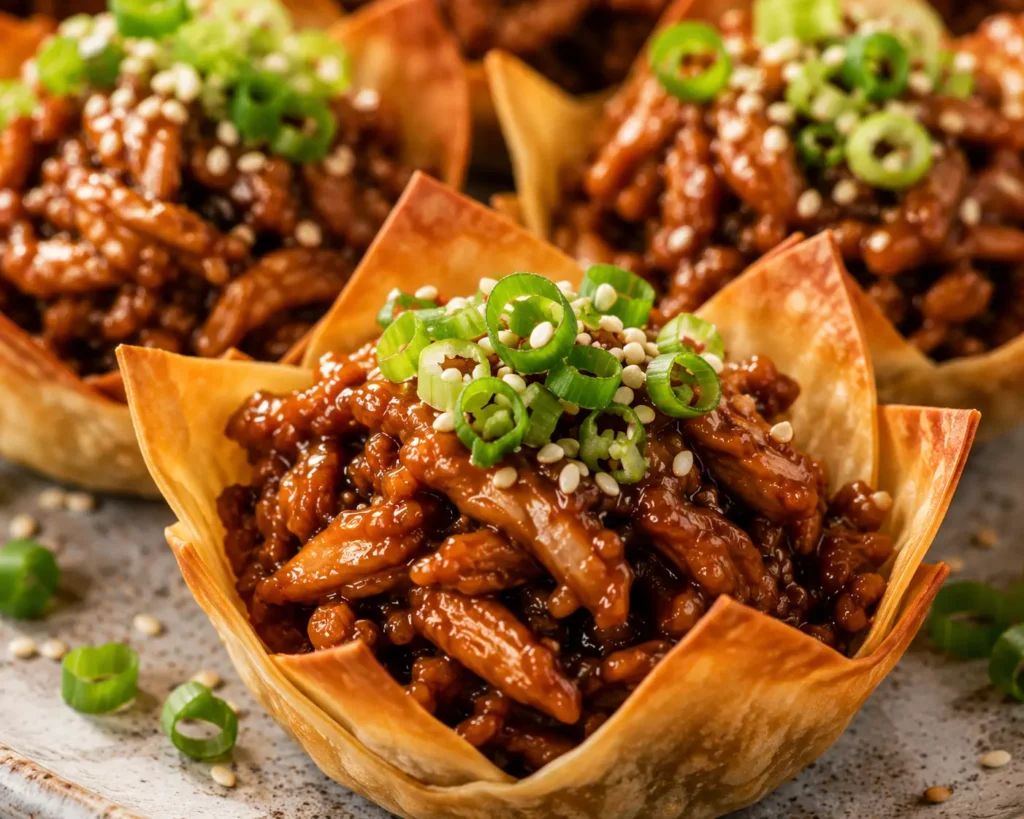 chicken wonton cups