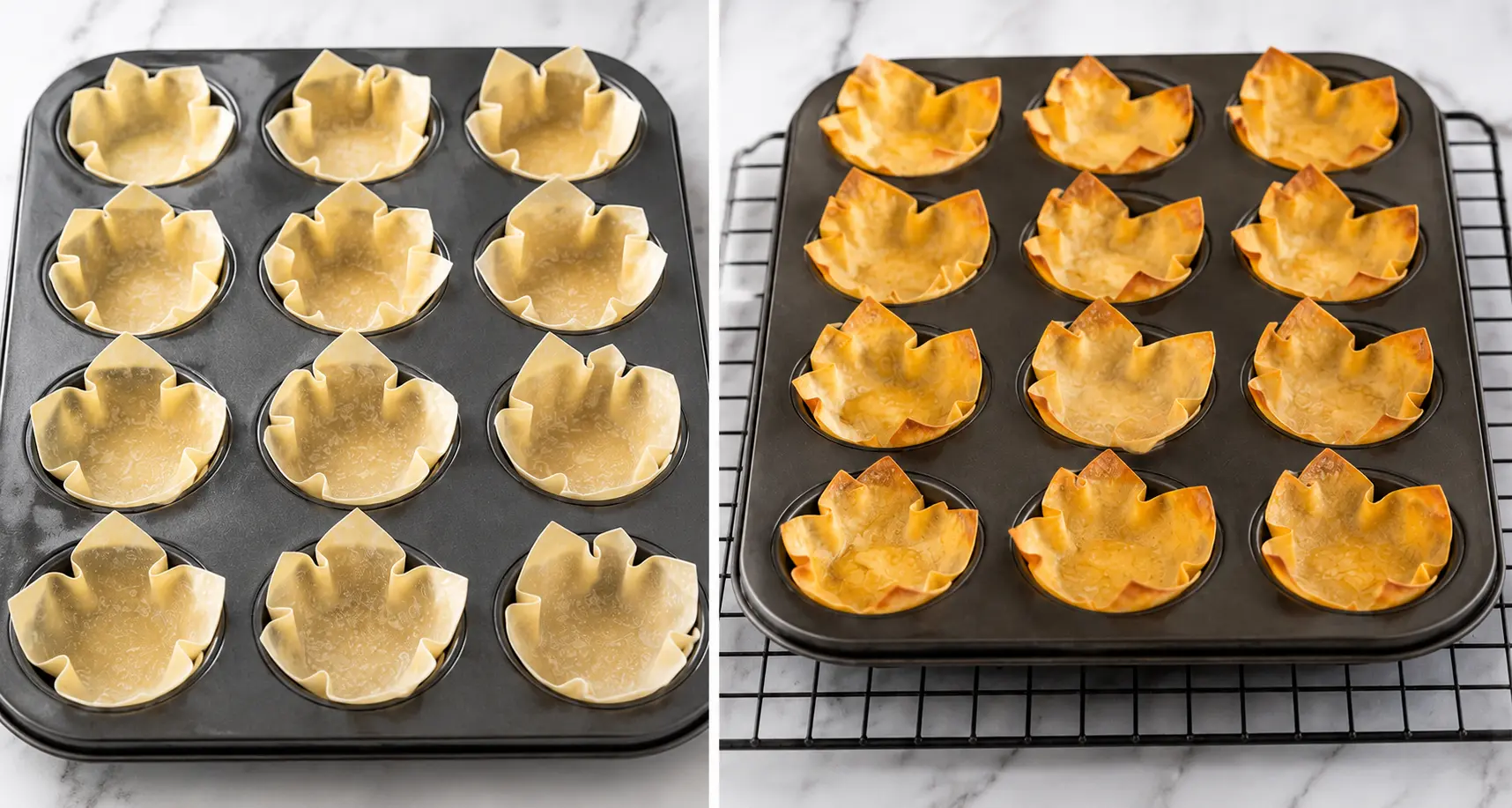 Prepare the Crispy Wonton Cups