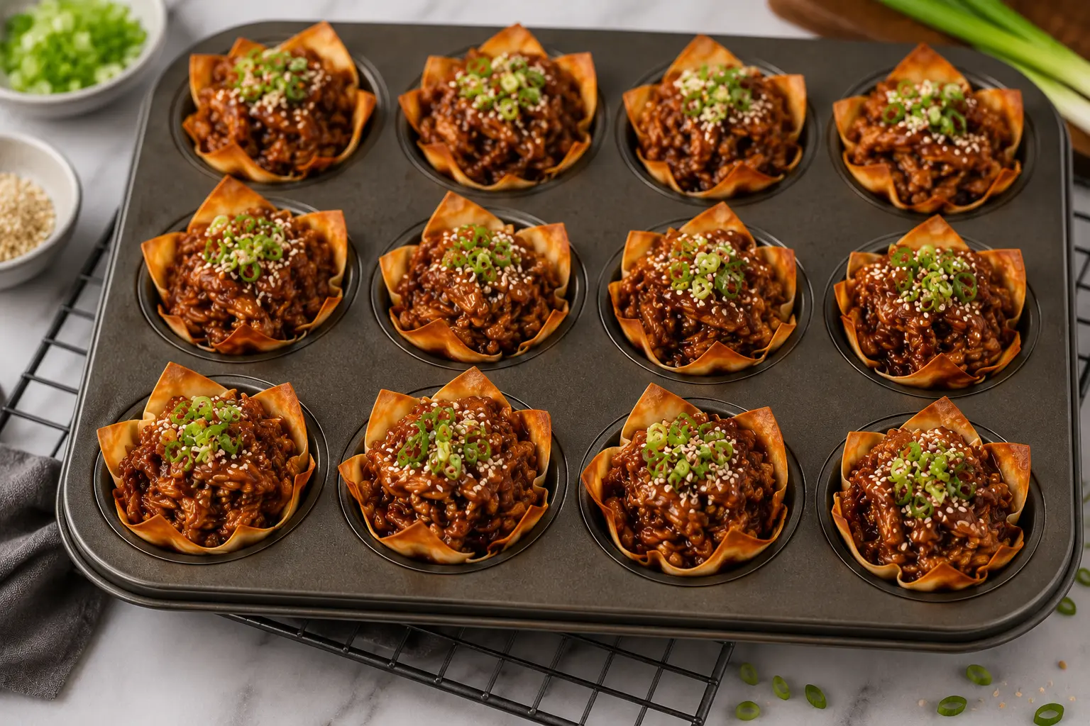 enjoy crispy wonton cups