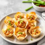 Honey Garlic Chicken Wonton Cups