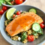 Honey Salmon with Quinoa Salad
