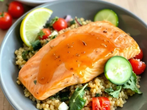 Honey Salmon with Quinoa Salad