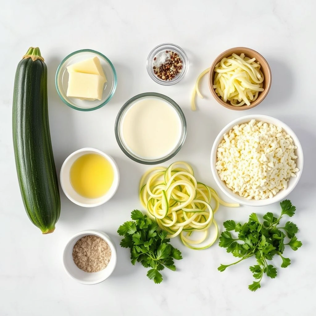 Zucchini Noodle Alfredo Ingredients
