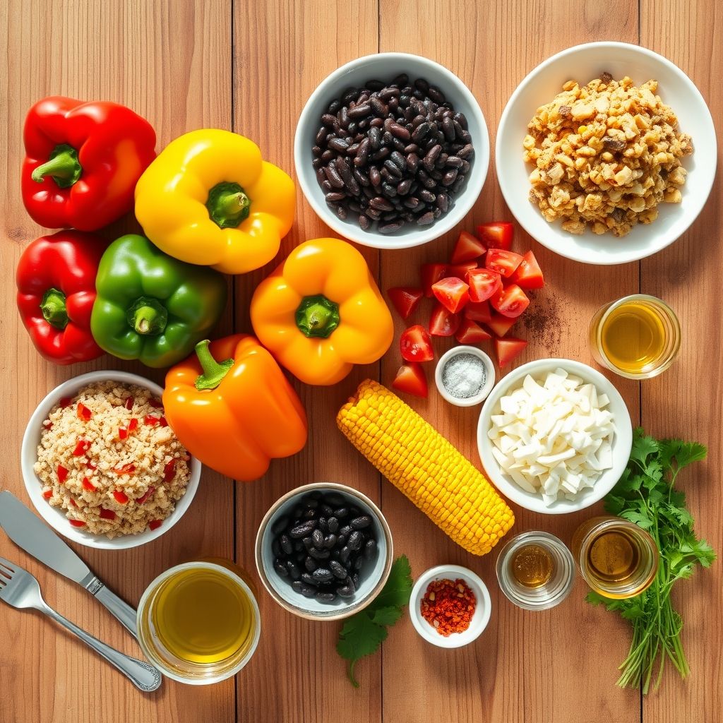 Ingredients for Perfect Quinoa Stuffed Bell Peppers