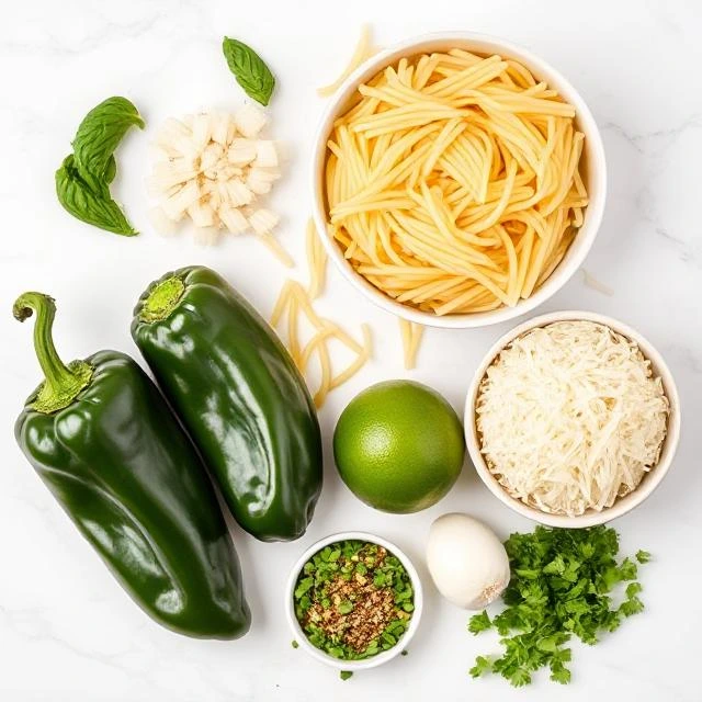 Poblano Pepper Pasta ingredients