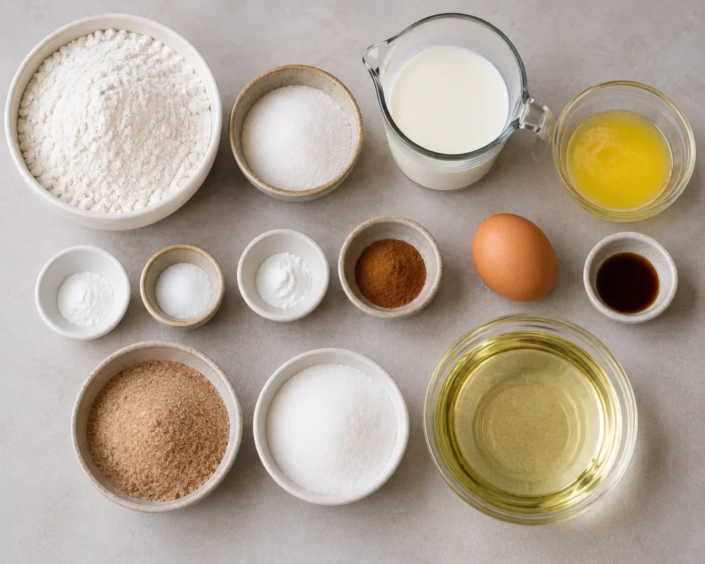 Cinnamon Sugar Donut Ingredients