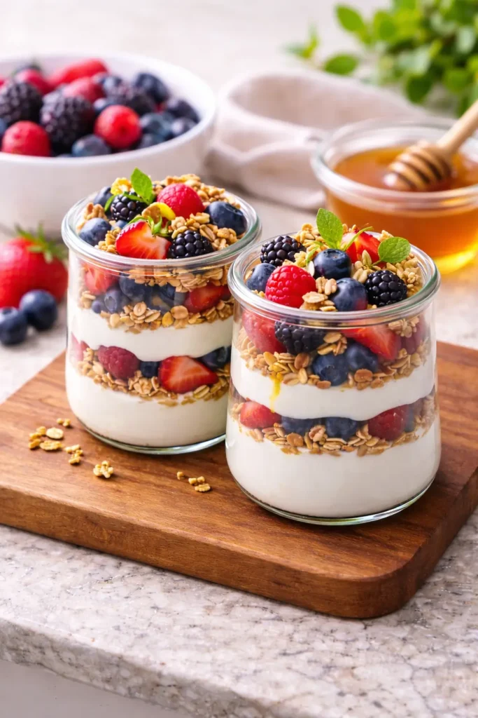Easy Vanilla Yogurt Berry Parfaits