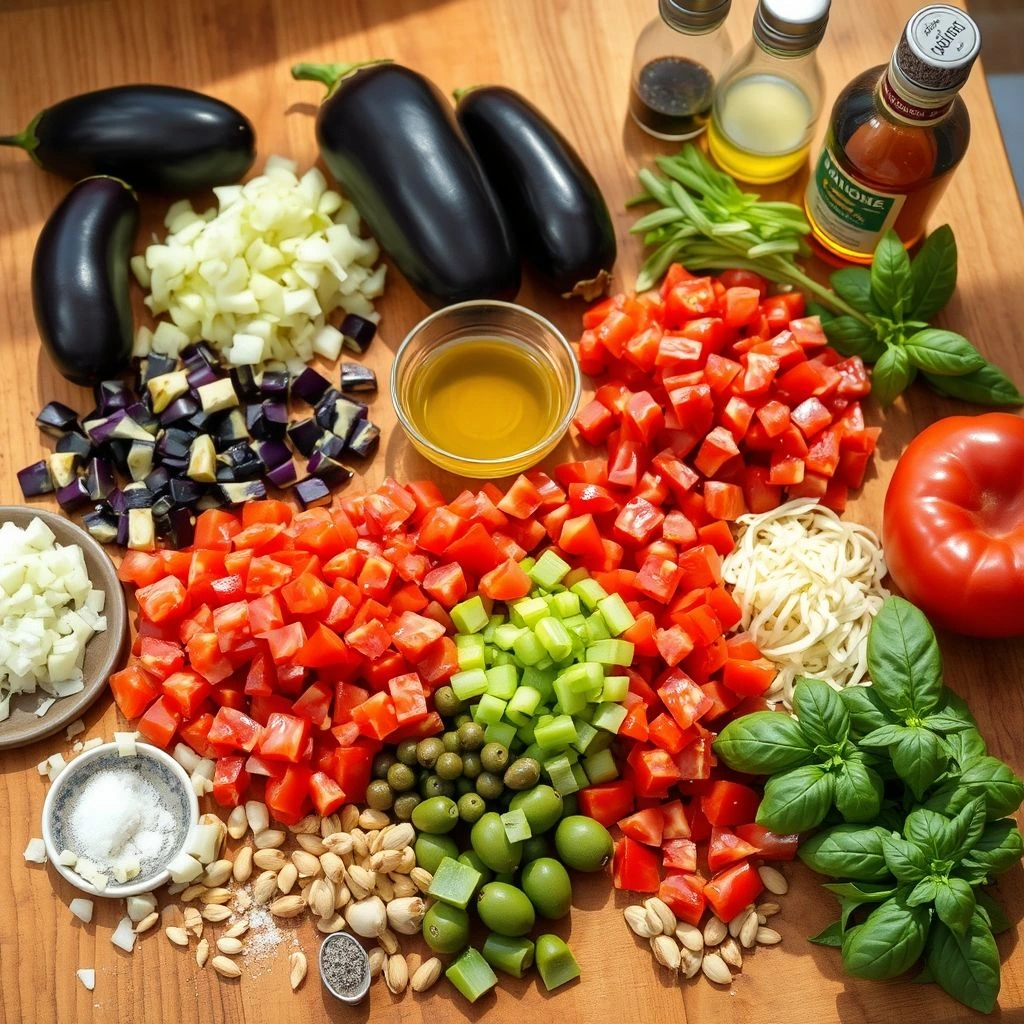Eggplant Caponata ingredients