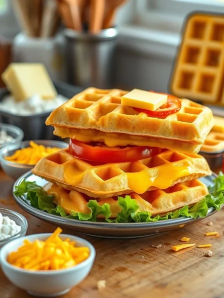 Cheddar Waffle Sandwiches