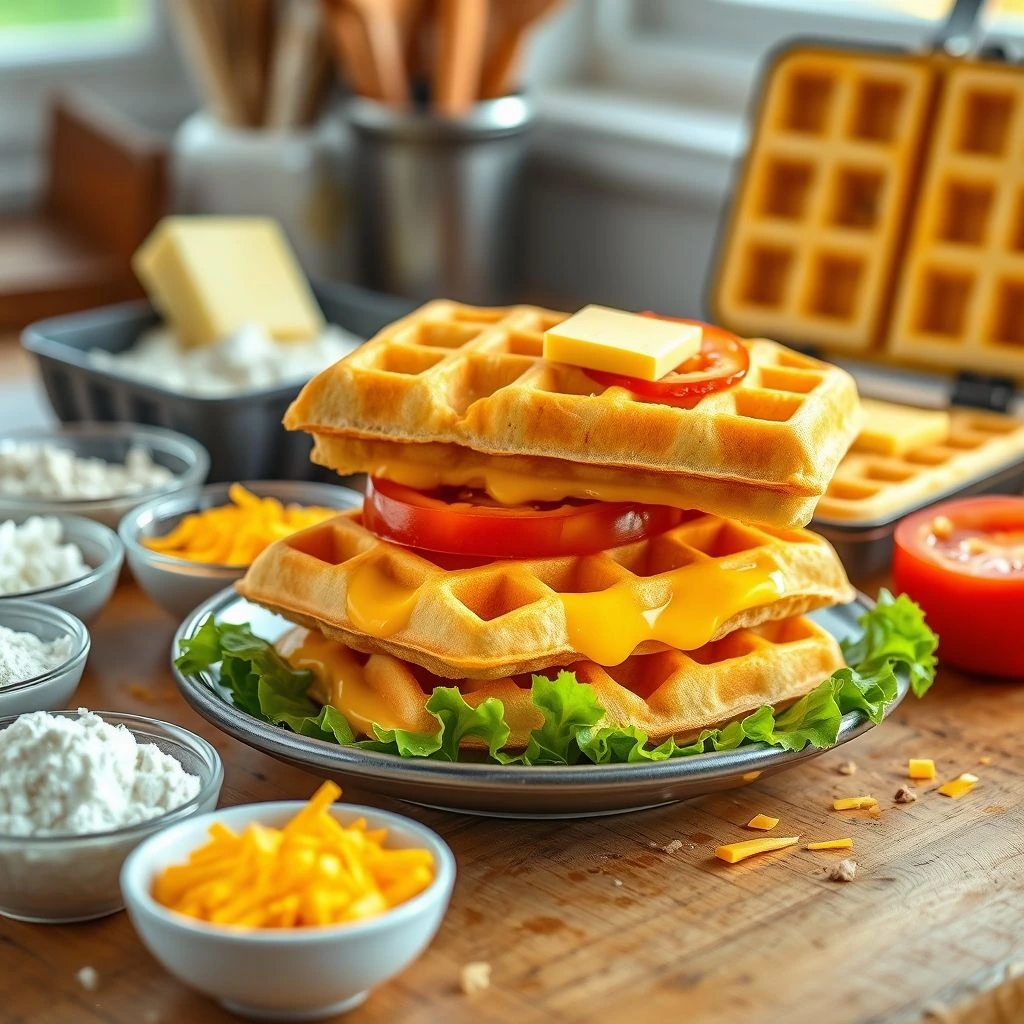Cheddar Waffle Sandwiches