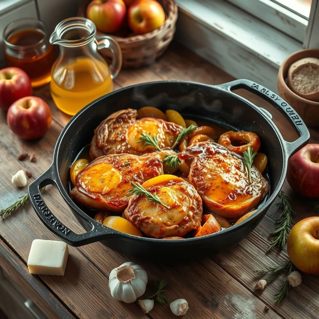 Apple Cider Braised Pork Chops