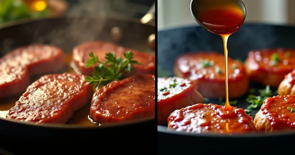 Cooking the Honey Glazed Pork Chops