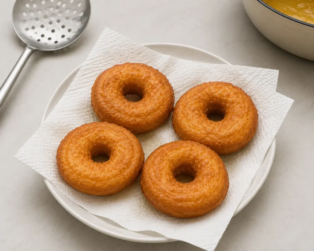 Drain the oil and spread it with cinnamon-sugar