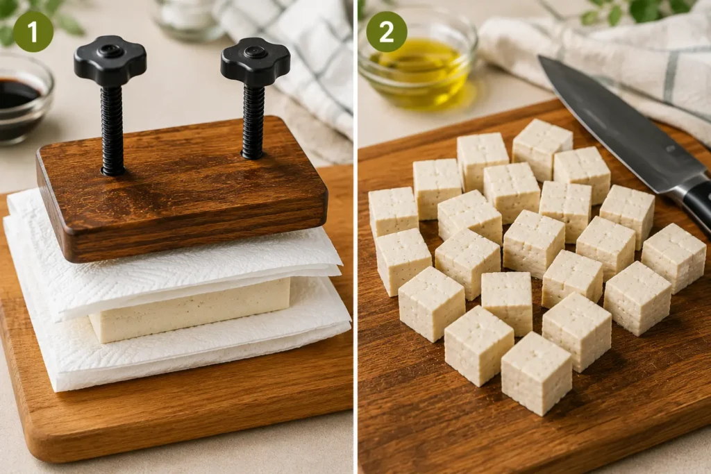 Preparing the Tofu