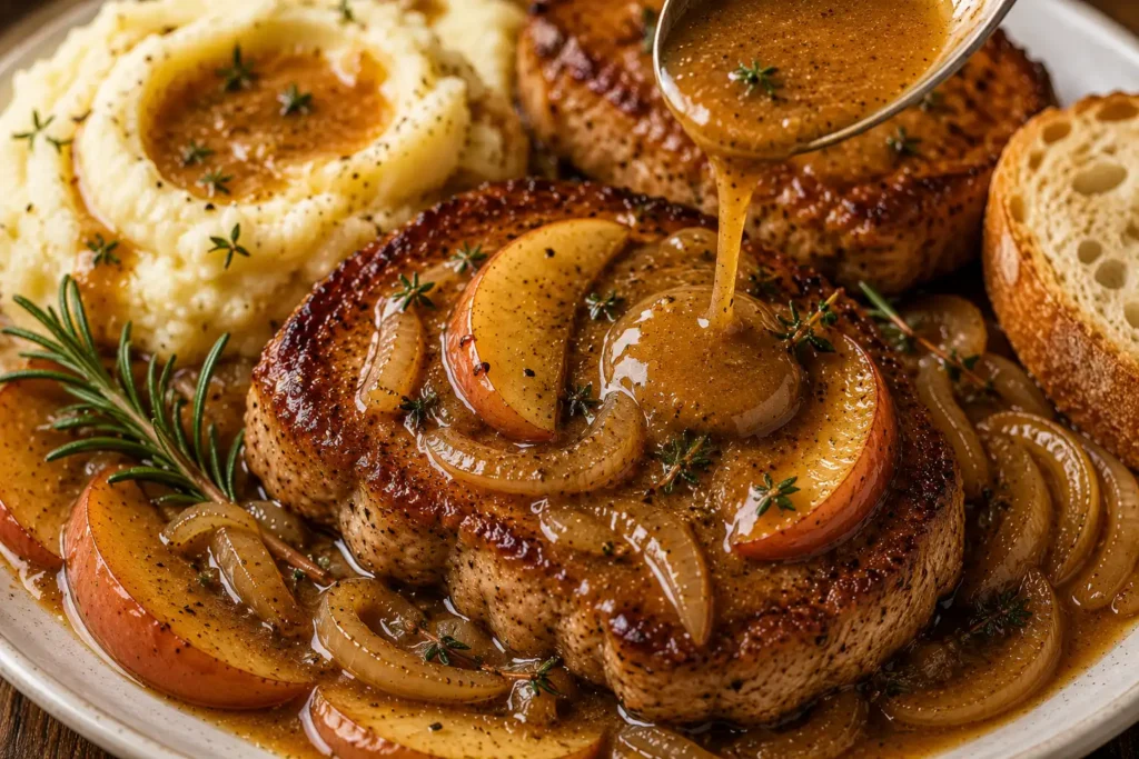 Apple Cider Braised Pork Chops