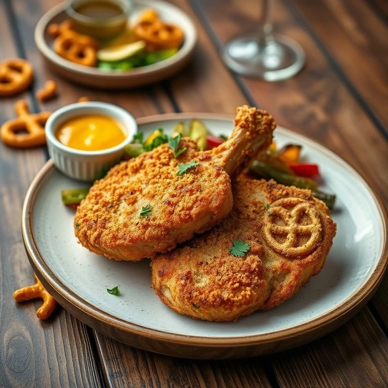 Pretzel Crusted Pork Chops