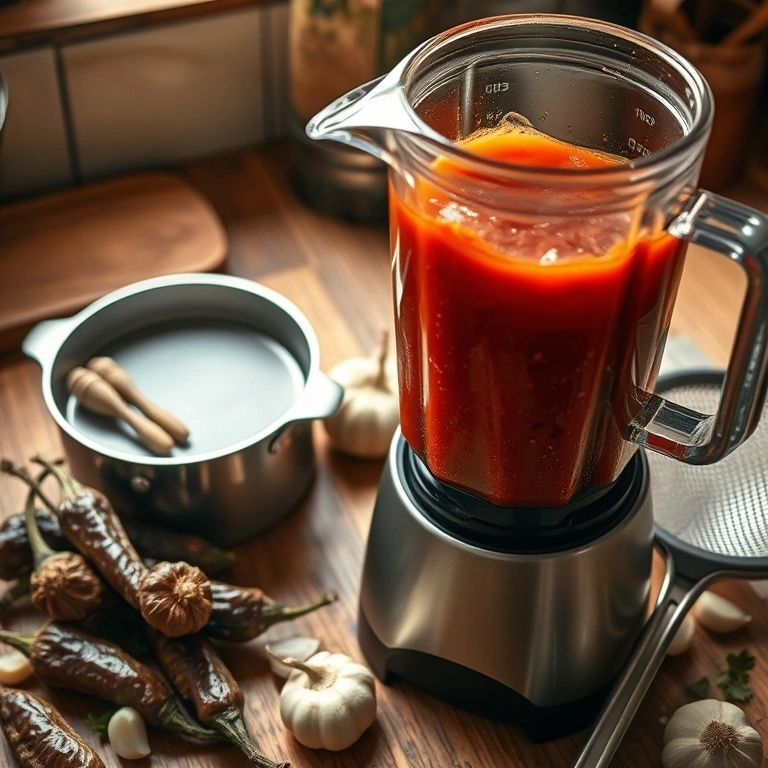 Preparing the Chile Sauce