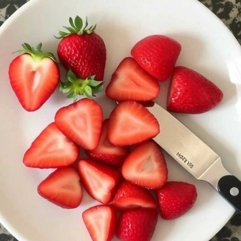 Preparing the Strawberries