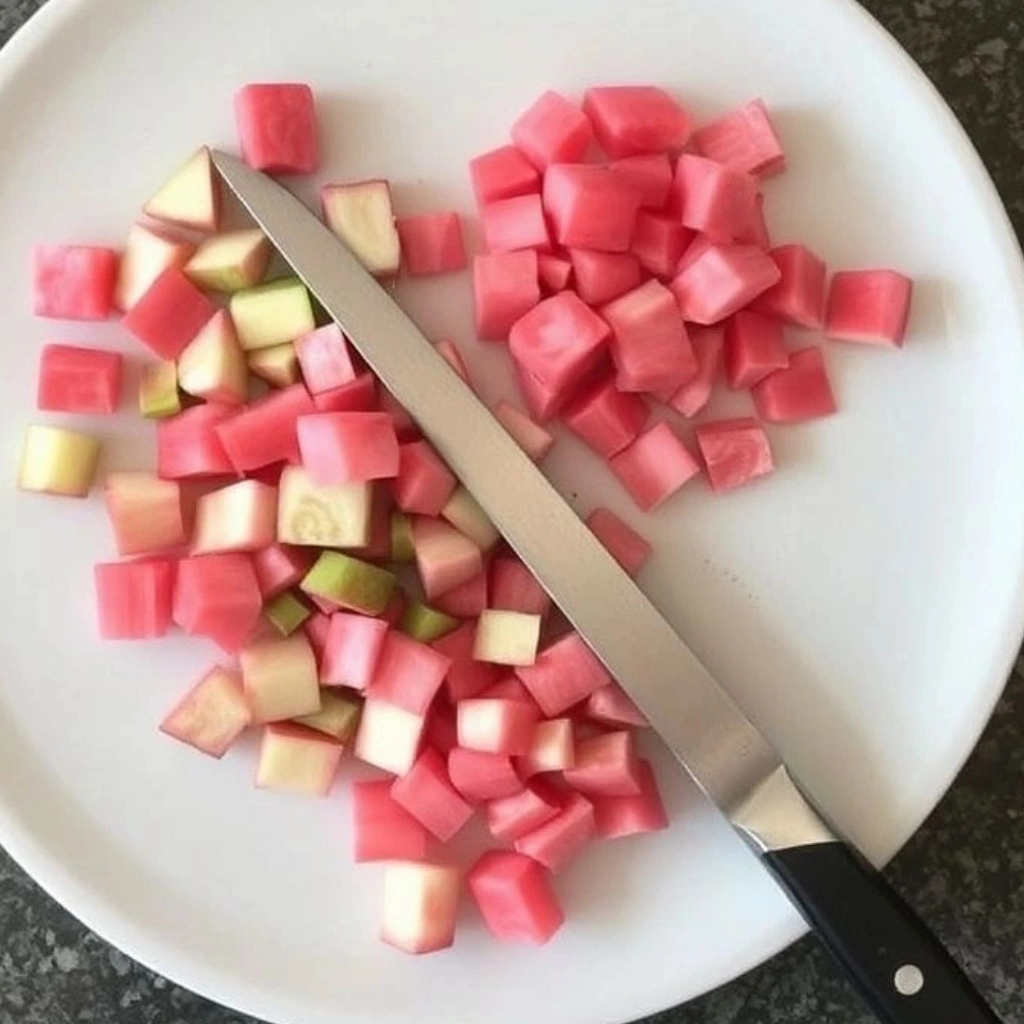 Chopping the Rhubarb