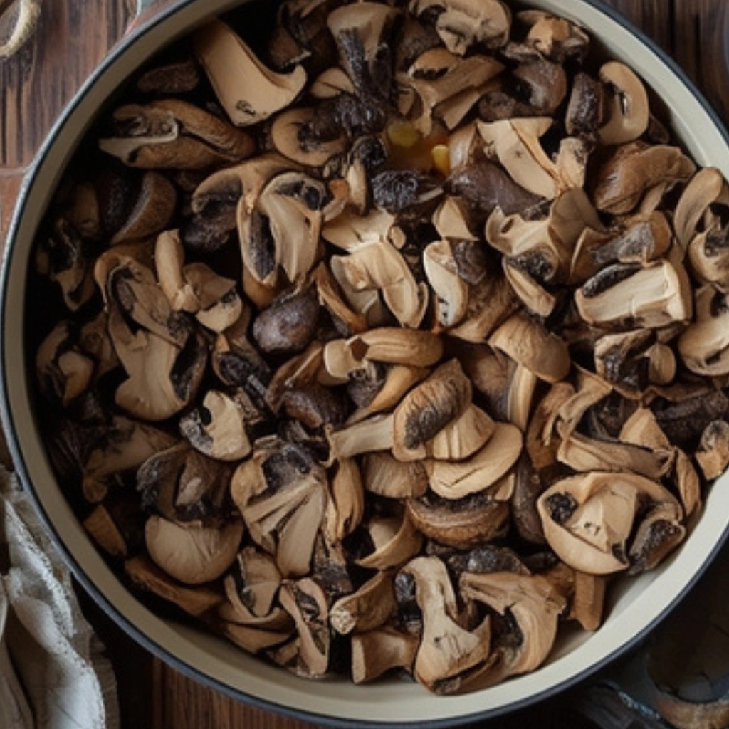 Sautéing the Fresh Mushrooms