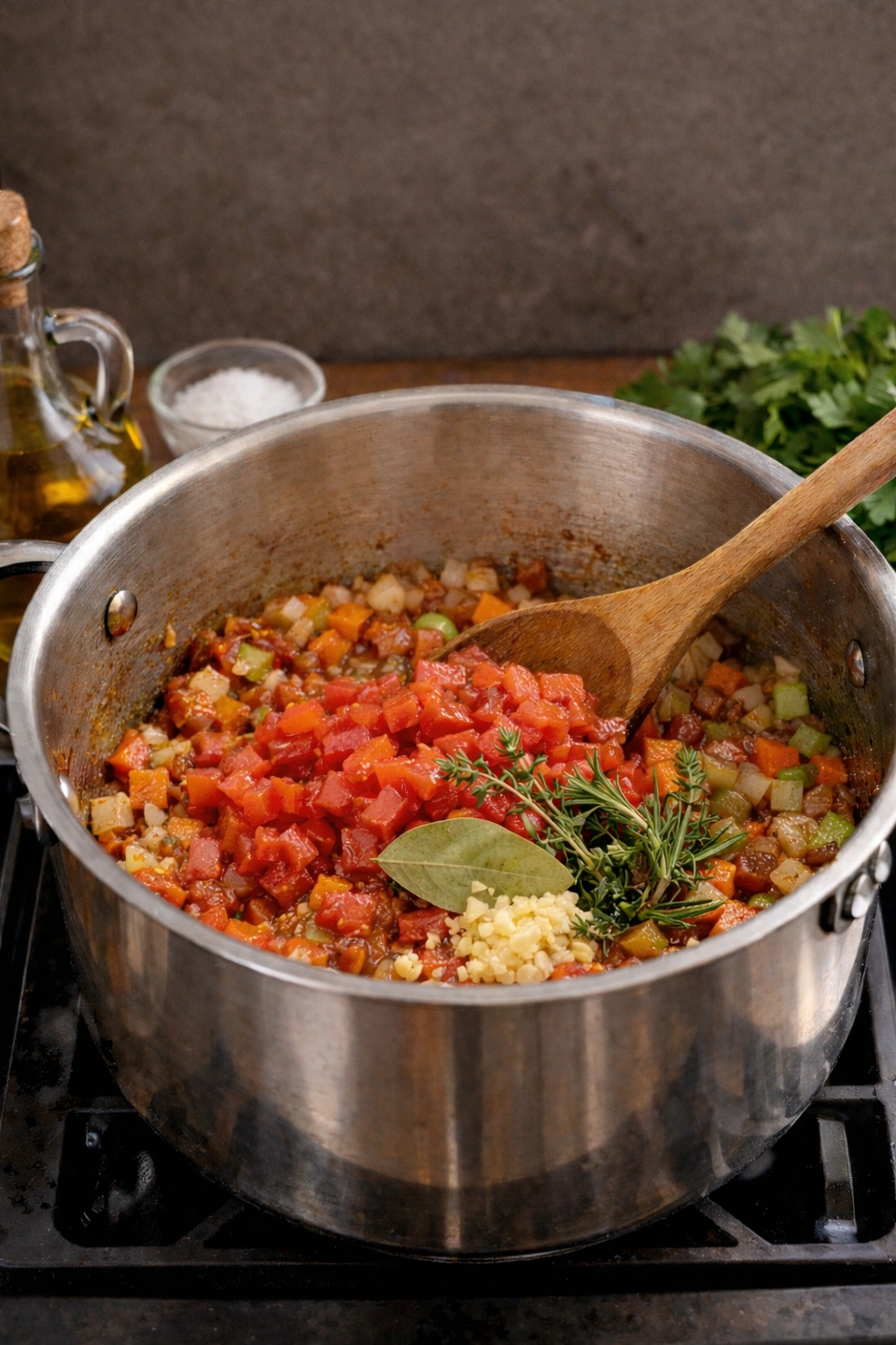 Building the Flavor for Zuppa di Fagioli