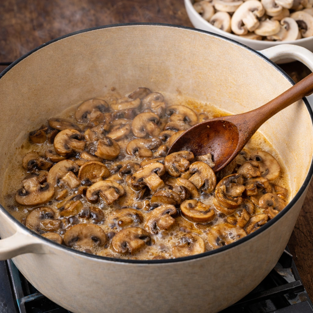 Sauté the Fresh Mushrooms Until Golden