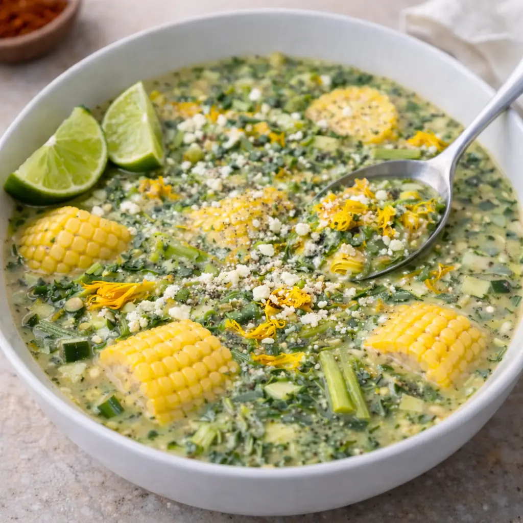 traditional Mexican squash vine soup