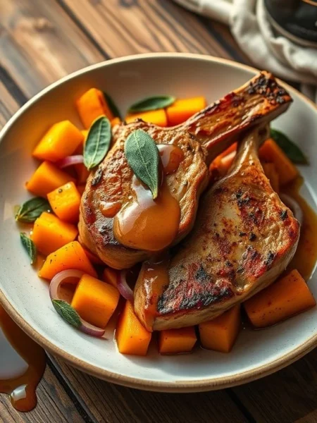 Pork Chops with Butternut Squash