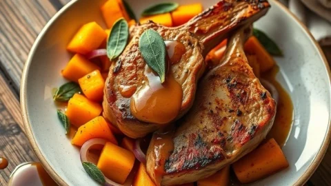 Pork Chops with Butternut Squash