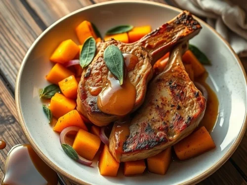 Pork Chops with Butternut Squash