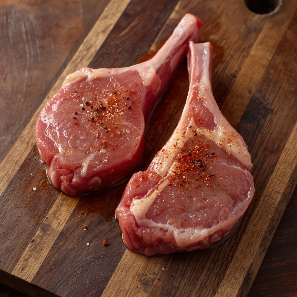 season the pork chops