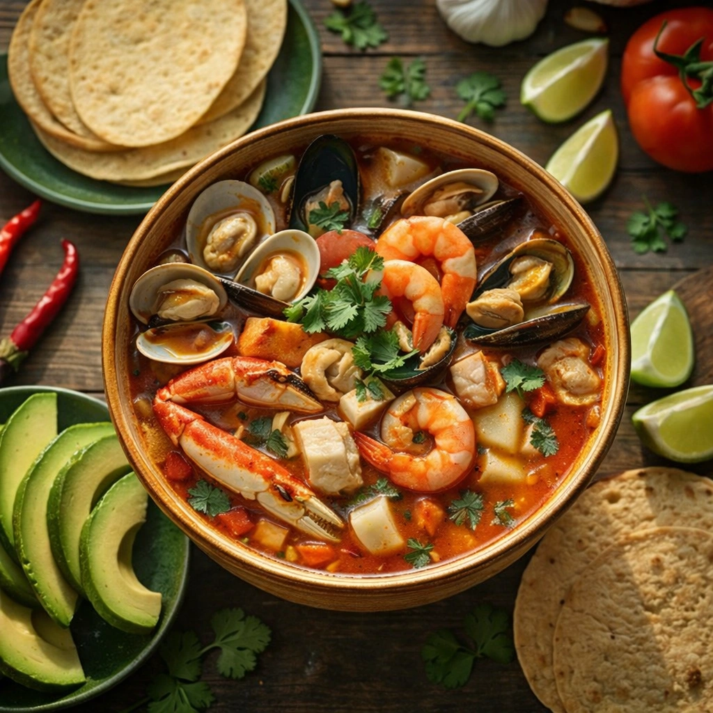serve Caldo de Mariscos