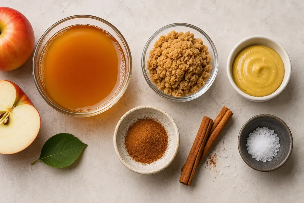 Ingredients of Apple Cider Glaze