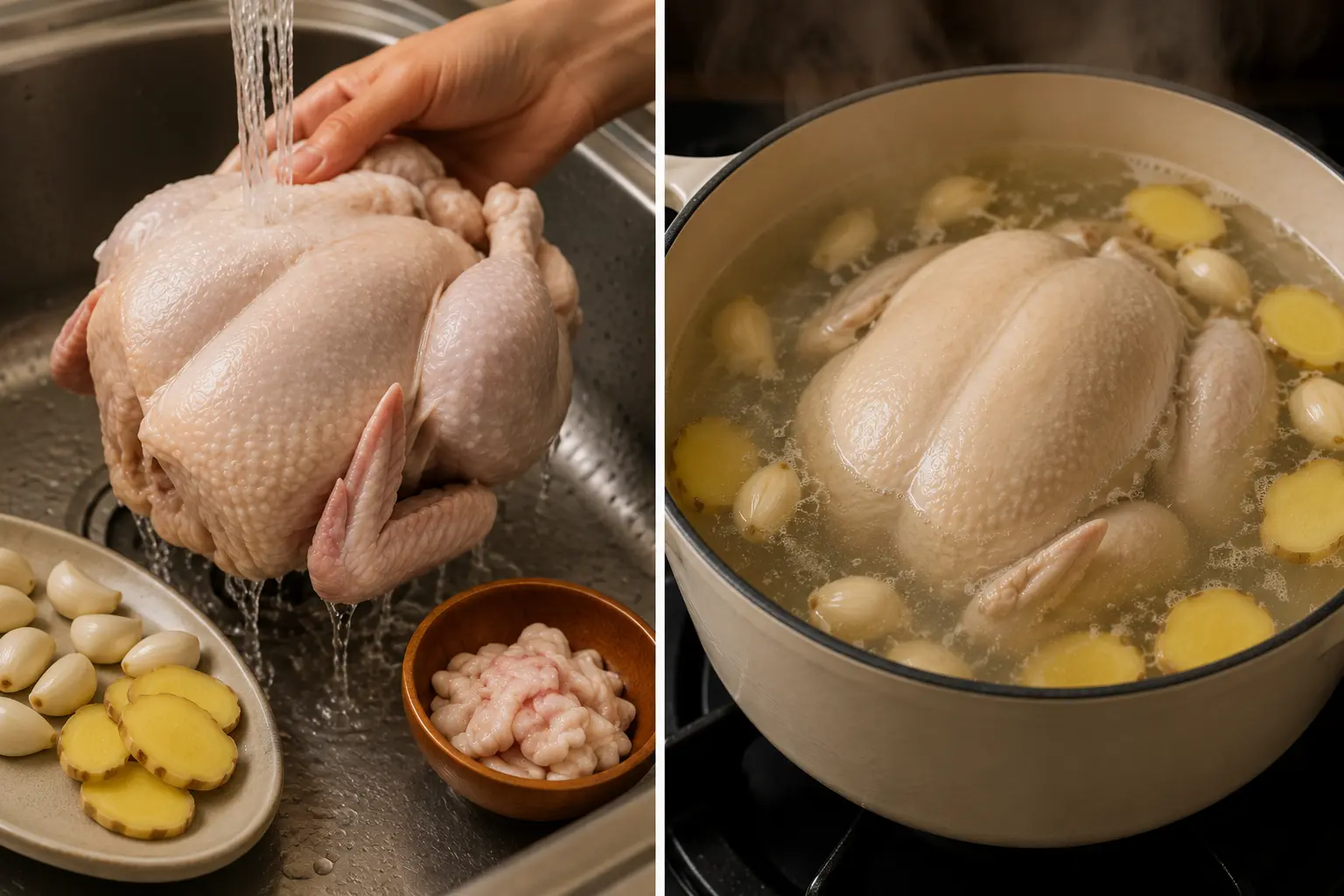 Prepare and Poach the Chicken