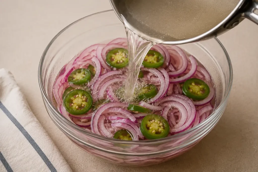 Preparing the Pickled Onions