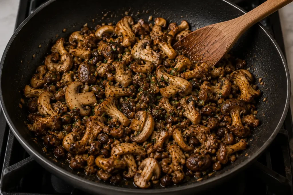 Preparing the Wild Mushrooms