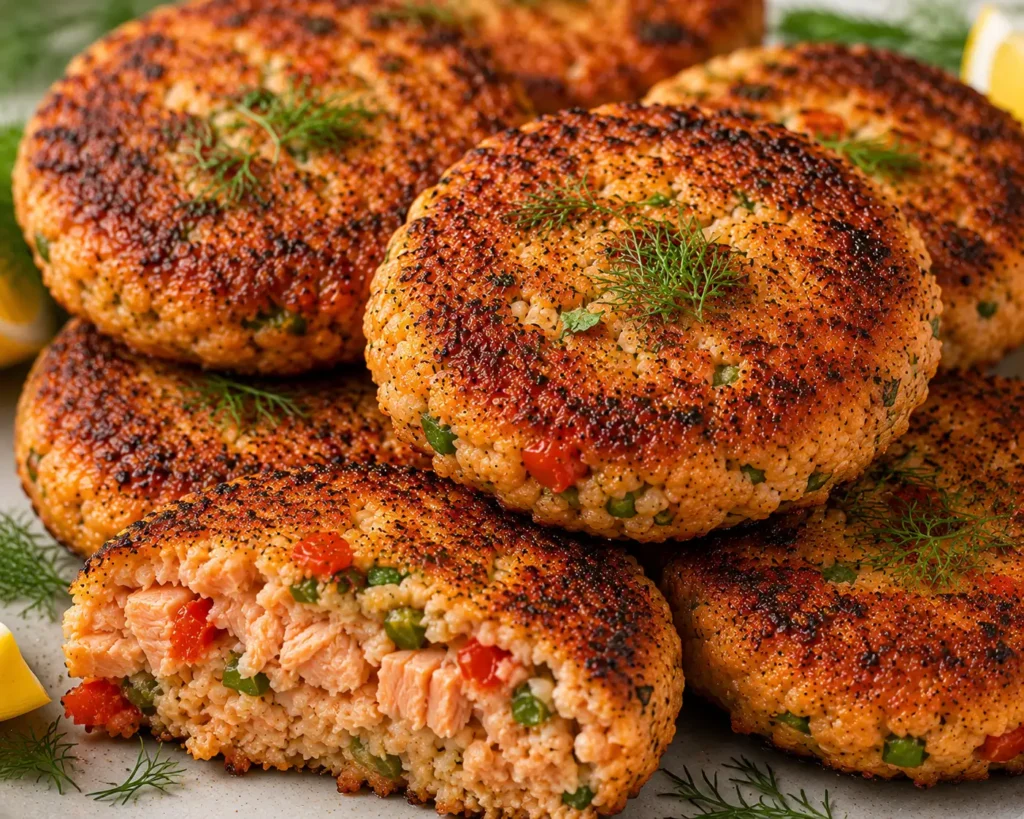 Salmon Quinoa Patties Ready for Serve