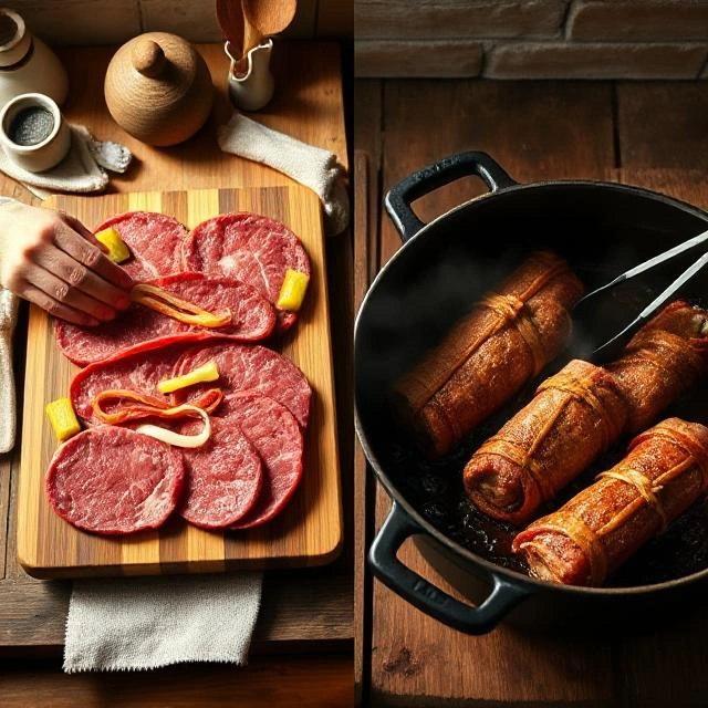 Preparing the Beef Rolls