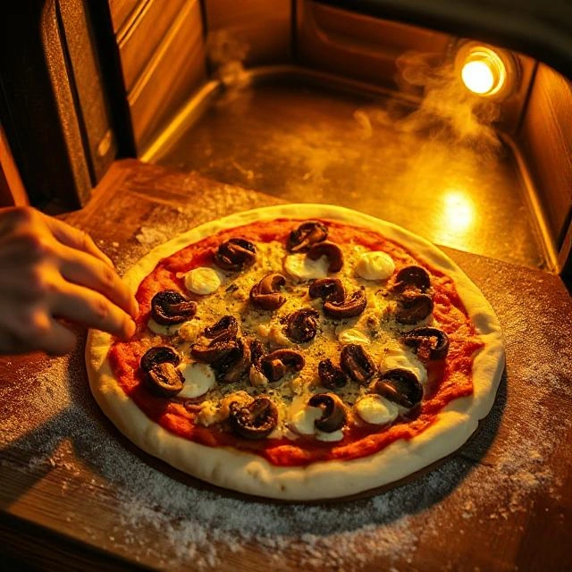 Assembling and Baking the Pizza