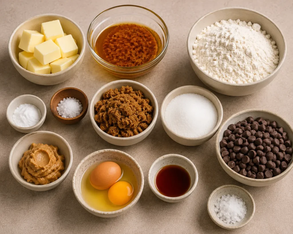 Ingredients of Brown Butter Cookies