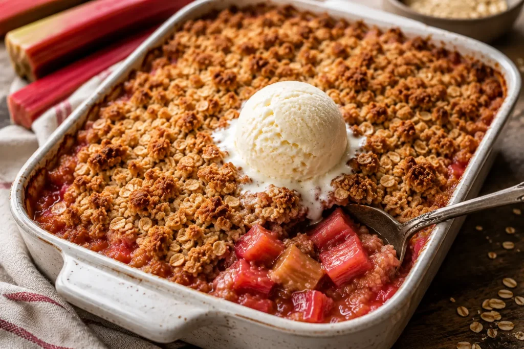 Oatmeal Rhubarb Crisp