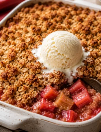 Oatmeal Rhubarb Crisp