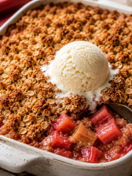 Oatmeal Rhubarb Crisp