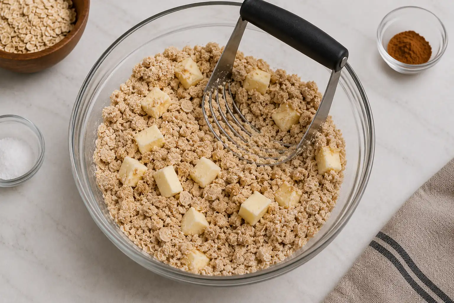 Add the cold cubed butter