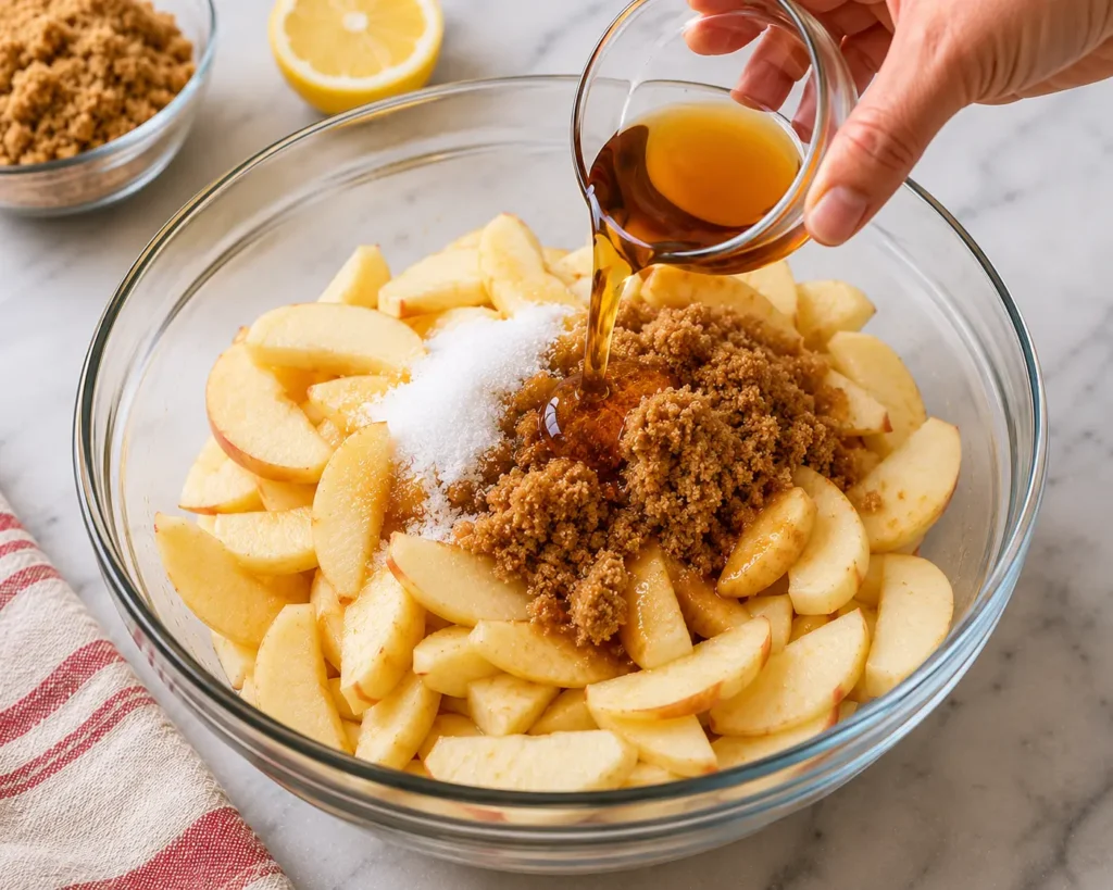 Preparing the Bourbon Apple Filling