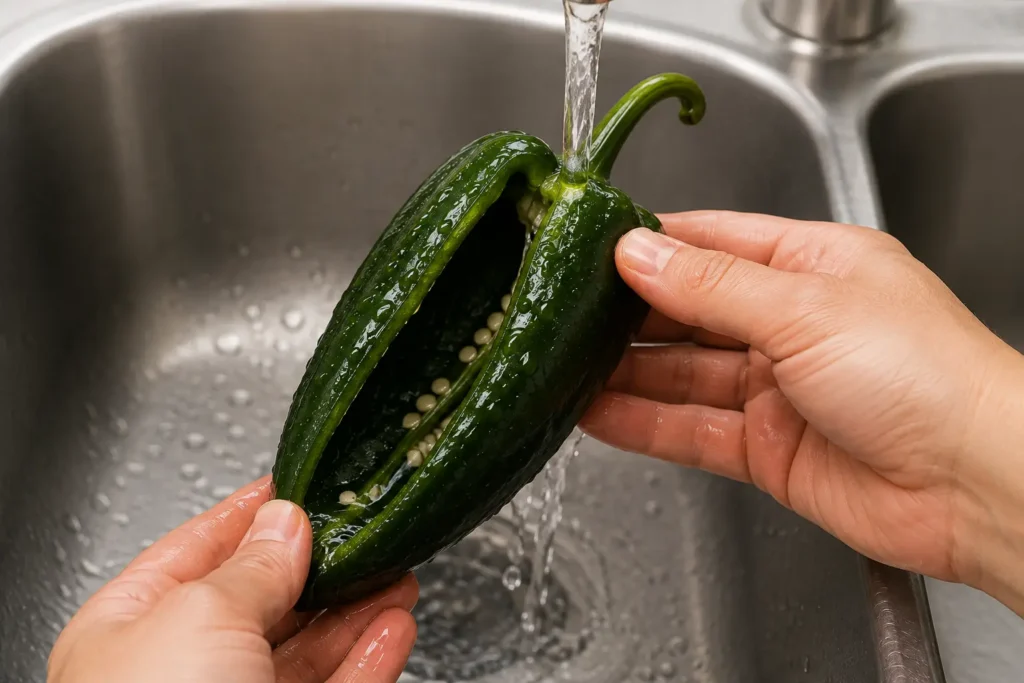 Preparing the Chiles