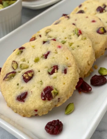 Cranberry Pistachio Shortbread Cookies Recipe