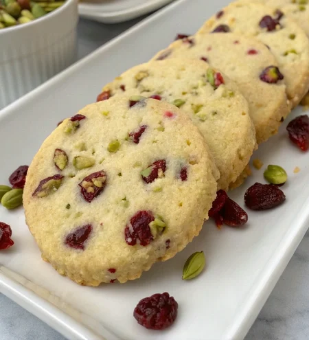 Cranberry Pistachio Shortbread Cookies Recipe